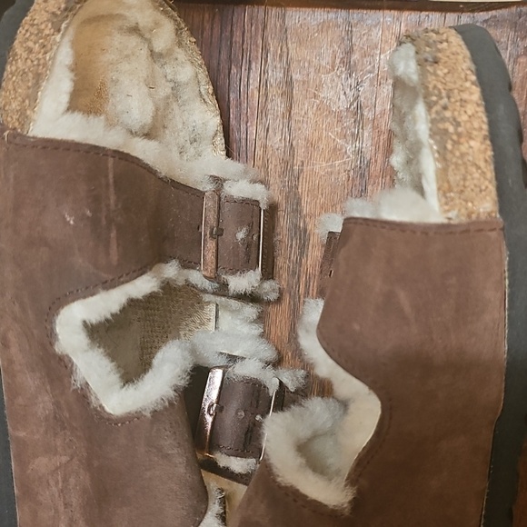 Birkenstock Mens Arizona Shearling Leather Sandals Size 12 - Picture 7 of 9